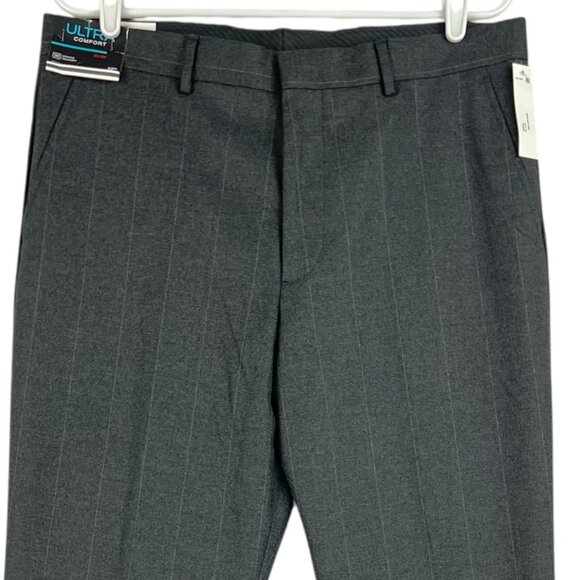 J Ferrar Men's Slim Fit Charcoal Stripe Ultra Comfort Trousers 34x34 NWT $100.00 - Picture 3 of 13